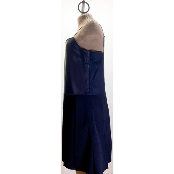 NWT Rag & Bone Black Genuine Leather Top Pleated Skirt Strap Mini 'Paige' Dress - Picture 5 of 10